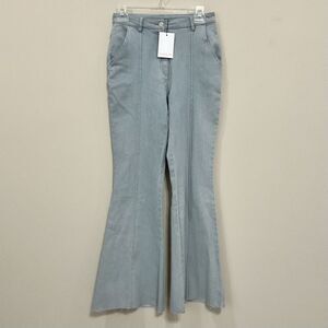SUGAR LIPS Carlie Denim Wide Leg Flare Jeans Pants Sz XS New Cutoff Hem
